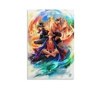 ckklik Anime Art Print One Piece Poster Luffy And Crew Wall Decor Colorful Fantasy Artwork Manga Illustration for Home Living Room Bedroom Unique Gift Idea Gift 24x36inch Unframed