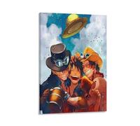 ckklik Anime Art Print One Piece Poster Luffy And Friends Celebration Colorful Wall Decor Manga Character Illustration Gift for Fans Home Decoration Unique Artwork Gift 08x12inch Framed
