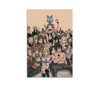 ckklik Anime Character Poster Fairy Tail Group Print Wall Art Decor for Fans Manga Artwork Colorful Illustration Home Decoration Unique Gift Idea for Collectors Gift 12x18inch Unframed