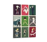 ckklik Anime Character Poster Set Colorful Wall Art Prints Unique Home Decor Graphic Illustrations Modern Art for Living Room Bedroom Gift for Anime Fans Gift 12x18inch Framed