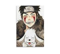 ckklik Anime Character Smiling with Dog Poster Cute Animal Art Print Wall Decor for Home Cartoon Style Illustration Gift for Fans Unique Art Living Room Gift 12x18inch Unframed