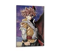 ckklik Anime Dragon Slayer Poster Natsu Action Art Print Fairy Tail Wall Decor Manga Character Artwork Cool Bedroom Decoration Gift for Fans Vibrant Colorful Design Gift 12x18inch Framed