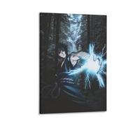 ckklik Anime Lightning Warrior Poster Manga Art Print Fantasy Wall Decor Japanese Style Illustration Home Decoration Unique Artwork for Living Room Bedroom Office Gift 20x30inch Framed