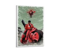ckklik Anime Poster Akira Art Print Retro Motorcycle Wall Decor Manga Inspired Artwork Sci-Fi Fantasy Home Decoration Unique Gift for Fans Vintage Style Illustration Gift 12x18inch Framed