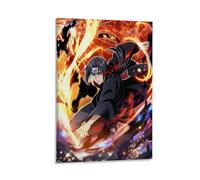 ckklik Anime Poster Art Print Fire Ninja Character Wall Decor for Home Manga Inspired Artwork Unique Gift for Fans of Japanese Culture Vibrant Colors Collectible Decor Gift 12x18inch Framed