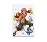 ckklik Anime Poster - Natsu Dragneel Wall Art - Fairy Tail Character Print Colorful Home Decor Manga-Inspired Artwork Gift for Anime Fans Decorative Art Print Gift 12x18inch Unframed