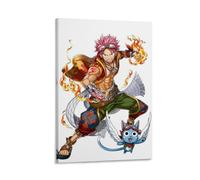 ckklik Anime Poster - Natsu Dragneel Wall Art - Fairy Tail Character Print Colorful Home Decor Manga-Inspired Artwork Gift for Anime Fans Decorative Art Print Gift 12x18inch Framed