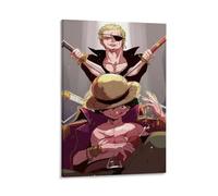 ckklik Anime Poster One Piece Art Print Luffy Zoro Wall Decor Manga Character Illustration Pirate Theme Artwork Japanese Animation Home Decor Unique Gift for Fans Gift 20x30inch Framed