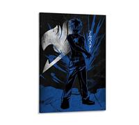ckklik Anime Wall Art Poster Dragon Slayer Character Print Blue And Black Decorative Art Unique Home Decor Manga Inspired Artwork Gift for Fans Stylish Room Decoration Gift 20x30inch Framed