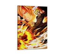 ckklik Anime Wall Art Poster Dynamic Action Print Colorful Character Illustration Manga Inspired Decor Fire Element Design Unique Gift for Fans Home And Office Decoration Gift 20x30inch Framed