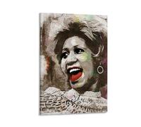 ckklik Aretha Franklin Art Print Vintage Style Wall Decor Music Legend Poster Retro Home Decoration Unique Gift for Music Lovers Inspirational Wall Art Soul Tribute Gift 16x24inch Framed