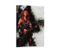 ckklik Artistic Music Poster of Female Guitarist Abstract Rock Wall Art Colorful Print for Home Decor Modern Artwork for Living Room Unique Gift Music Lovers Gift 24x36inch Framed