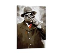 ckklik Biggie Smalls Poster Hip Hop Wall Art Rap Legend Print Music Icon Decor Vintage Style Artwork Urban Home Decoration Black And White Aesthetic Gift Gift 16x24inch Framed