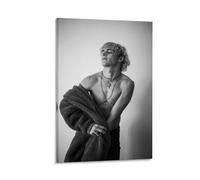 ckklik Black And White Portrait Art Print Modern Wall Decor Stylish Male Figure Photography Trendy Home Aesthetic Unique Gift for Art Lovers And Collectors Gift 24x36inch Framed