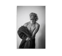 ckklik Black And White Portrait Art Print Modern Wall Decor Stylish Male Figure Photography Trendy Home Aesthetic Unique Gift for Art Lovers And Collectors Gift 20x30inch Unframed