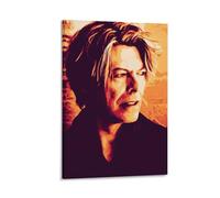 ckklik David Bowie Art Print Music Legend Poster Retro Wall Decor Stylish Home Artwork Vintage Aesthetic Decor Iconic Singer Illustration Unique Gift Idea for Music Lovers Gift 12x18inch Framed