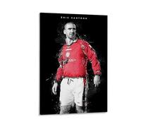 ckklik Éric Cantona Poster Art Print Manchester United Wall Decor Soccer Fan Gift Vintage Sports Artwork Football Legend Illustration Home And Kitchen Wall Art Unique Gift Idea 08x12inch Framed