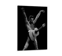 ckklik Freddie Mercury Poster Iconic Rock Star Print Vintage Music Art Black And White Wall Decor Guitarist Artwork Home Decoration Music Lover Gift Retro Style Gift 08x12inch Framed