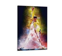 ckklik Freddie Mercury Poster Rock Legend Art Print Colorful Music Wall Decor Iconic Performance Artwork Modern Home Decoration Musician Tribute Gift Vintage Style Decor Gift 08x12inch Framed