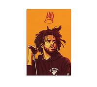 ckklik J Cole Poster Art Print Hip Hop Wall Decor Music Legend Artwork Urban Aesthetic Home Decor Rapper Illustration Vibrant Colorful Art for Music Lovers Modern Wall Gift 20x30inch Unframed