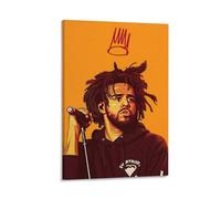 ckklik J Cole Poster Art Print Hip Hop Wall Decor Music Legend Artwork Urban Aesthetic Home Decor Rapper Illustration Vibrant Colorful Art for Music Lovers Modern Wall Gift 08x12inch Framed