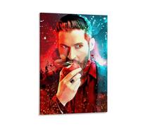 ckklik Lucifer Art Print Colorful Wall Poster Abstract Character Illustration Modern Home Décor Unique Gift for Fans Stylish Artwork for Living Room Vibrant Decor Piece Gift 08x12inch Framed