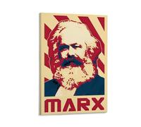 ckklik Marx Poster Art Print Vintage Political Wall Decor Iconic Philosophy Artwork Retro Style Home Decoration Unique Gift for Intellectuals And History Lovers Gift 12x18inch Framed