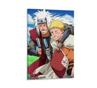 ckklik Naruto Poster Art Jiraiya And Naruto Print Anime Wall Decor Manga Artwork Japanese Culture Decor Gift for Fans Colorful Anime Characters Home Wall Art Gift 24x36inch Framed