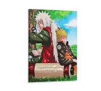 ckklik Naruto Poster Art Jiraiya And Naruto Print Anime Wall Decor Manga Character Artwork Japanese Animation Home Decor Gift for Fans Colorful Nature Scene Gift 20x30inch Framed