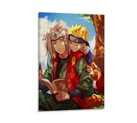 ckklik Naruto Poster Art Jiraiya And Naruto Print Anime Wall Decor Manga Character Artwork Ninja Themed Home Decoration Gifts for Anime Fans Kids Room Decor Gift 24x36inch Framed