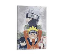ckklik Naruto Poster Print Anime Wall Art Kakashi And Sakura Artwork Home Decor for Fans Manga Inspired Decor Unique Gift for Anime Lovers Vibrant Colors Character Design Gift 24x36inch Framed