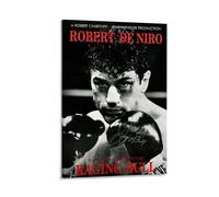 ckklik Raging Bull Poster Art Robert De Niro Boxing Print Classic Movie Wall Decor Martin Scorsese Film Artwork Vintage Black And White Photography Home Cinema Decor Gift 12x18inch Framed