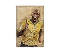 ckklik Ronaldo Poster Art Soccer Wall Print Football Decor Brazilian Legend Artwork Sports Fan Gift Vintage Style Sports Print Unique Home Wall Decor Athletic Art Gift 08x12inch Unframed