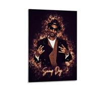 ckklik Snoop Dog Poster Art Hip-Hop Wall Decor Music Legend Print Vintage Style Artwork Urban Home Decoration Unique Gift for Fans Retro Musician Wall Art Gift 16x24inch Framed