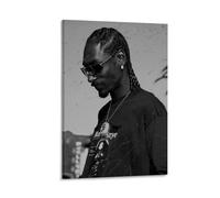ckklik Snoop Dogg Wall Art Poster Black And White Hip Hop Print Rap Culture Decor Urban Style Artwork for Living Room Bedroom Music Lovers Unique Gift Gift 20x30inch Framed