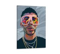 ckklik Stylish Art Print of A Trendy Man with Colorful Sunglasses Modern Wall Decor Unique Portrait for Home Or Office Urban Aesthetic Contemporary Art Eye-Catching Design Gift 16x24inch Framed