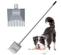 CKLT Heavy Duty Pooper Scooper 66in Spring Steel Scoop Long Stainless Steel Handle Dog Pooper Scooper for Large Dogs Outdoor Pet Waste Removal Shovel