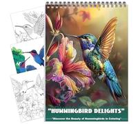 CKMOREL Humming Bird Coloring Book for Adult, Adult Coloring Book for Women Spiral Bound Lay Flat Coloring Book for Women 24 Pages One Sided Design Gift for Adult to Relax and Relieve Anxiety