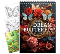 CKMOREL Thick Paper Butterfly Coloring Book for Adults, Spiral Bound, 30 Pages, One Sided Design, Adult Coloring Book for Women, Relaxation, Mindfulness, Valentine Gifts