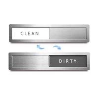 Ckncy Dishwasher Magnet Clean Dirty Sign Premium Stainless Steel Clean Dirty Magnet for Dishwasher Non-Scratch/Easy to Read & Use/Strong Magnetic (1, Grey & White)