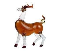 CKNMEERSA Stag Antler Whiskey Decanter Elegant Reindeer Liquor Decanter Luxury Animal Wine Decanter for Bourbon, Scotch Wine Rum Carafe