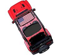 CKPEOR Front & Rear Mesh Sun Shade Top Cover,UV Blocker Bikini Screen for Jeep Wrangler JL JLU 2018-2022 4 Doors,Colorful American flag