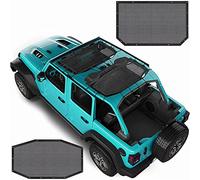 CKPEOR Sunshade Mesh Shade Top Cover,UV Sun Protection,Front and Rear Bikini Soft Roof Cover for Jeep Wrangler JL JLU Rubicon Sahara Sport 2018-2022 4 Door