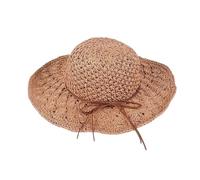 CKQshenKouyicKQ Women Summer Large Brim Foldable Sun Hats Handmade Crochet Straw Beach Hat Sun Protection Hat Female(Pink)