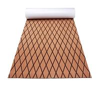 CKryzillix Boat Flooring EVA Foam,Marine Flooring 1900x700x6mm EVA Foam Luxury Decking Sheet Anti-Skid Boat Deck Self-Adhesive Yacht Flooring Pad Anti-fatigue Diamond Shapes Mat(Brown with black)