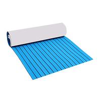 CKryzillix Boat Flooring EVA Foam,Marine Flooring 2400x900x6mm EVA Foam Marine Boat Flooring Faux Teak Decking Sheet Self-adhesive Deck Mat Yacht Floor Blue With Black Lines