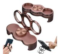 CKryzillix Dual-Ring Three-Finger Back Clip Holder, 360° Rotation & Foldable Design, Secure Grip, Durable Alloy Construction, Easy to Put in a Pocket, for Most Smartphones(Gold)