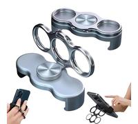 CKryzillix Dual-Ring Three-Finger Back Clip Holder, 360° Rotation & Foldable Design, Secure Grip, Durable Alloy Construction, Easy to Put in a Pocket, for Most Smartphones(Silver)