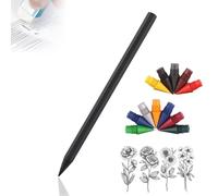 CKryzillix Forever Pencil, Metal Alloy Writing Instrument, That Never Needs Sharpening, Reusable with 12 Colors Replaceable Nibs, Ideal for Writing & Drawing(Pen+12 colored pen tips)