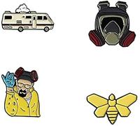 CKurityn Breaking&Bad Enamel Pin Set, Creative Lovely Brooch Pins Enamel Lapel Pin Lettering Pins Lapel Badge Pins Hat Badge Brooch Gifts Friends Black